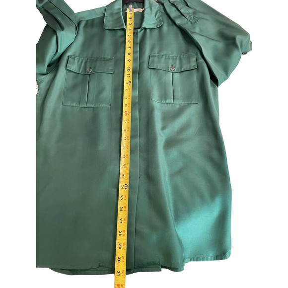 Anne Pinkerton Top Size S Womens Kelly Green Long Sleeve Button Up japananne - Picture 14 of 15